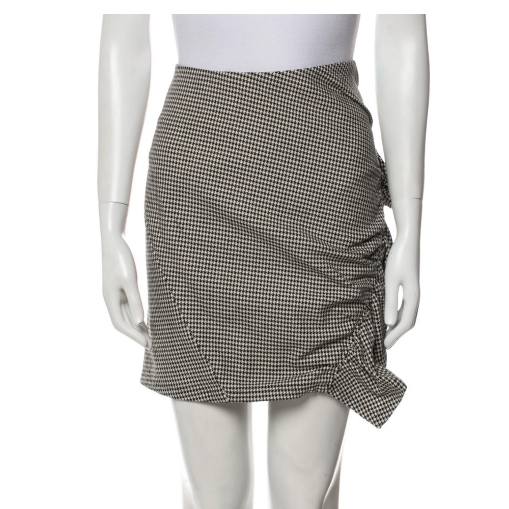 A.L.C Neutral Print Houndstooth Mini Skirt